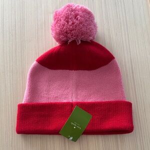 Kate Spade Two-Tone Red and Pink Knit Hat